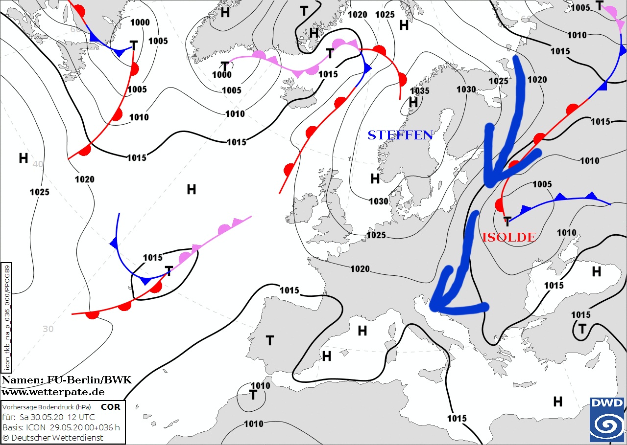 Situazione meteo del weekend 30-31 Maggio